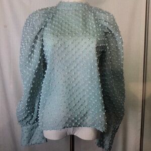 Elegant Blue Textured Women's Top